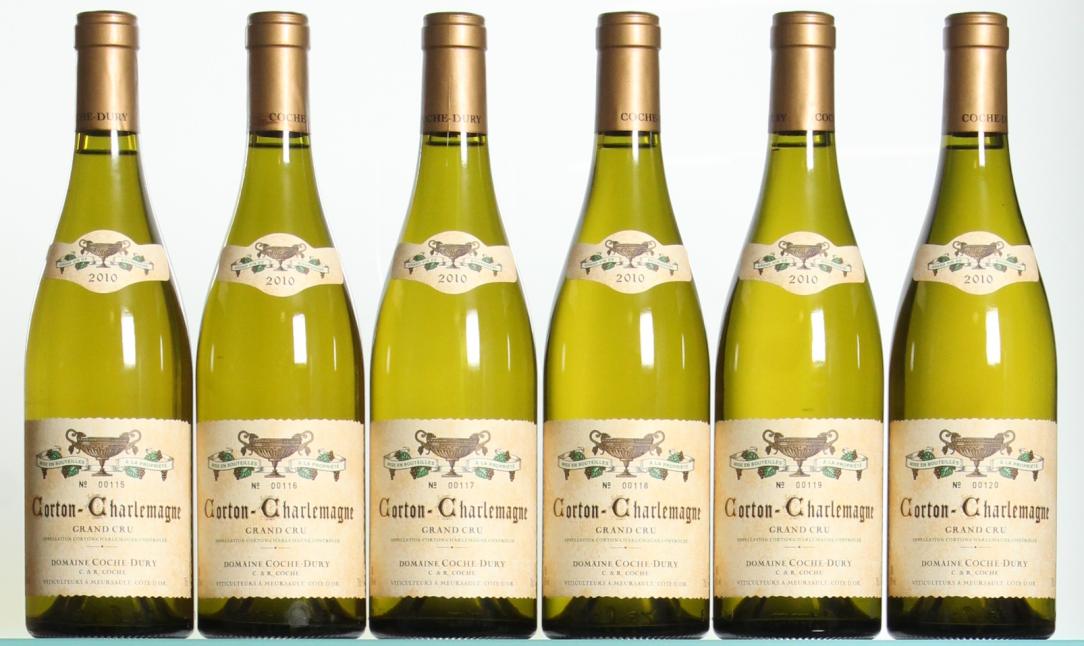 Bottles of 2010 Coche-Dury Corton Charlemagne 2010