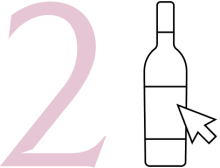 Pink number two with a bottle icon and a cursor